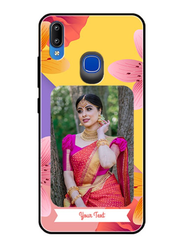 Custom Vivo Y91 Custom Glass Mobile Case  - 3 Image With Vintage Floral Design