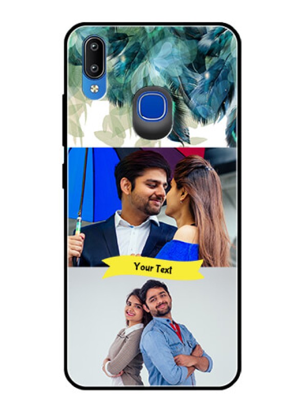 Custom Vivo Y91 Personalized Glass Phone Case  - Image with Boho Peacock Feather Design