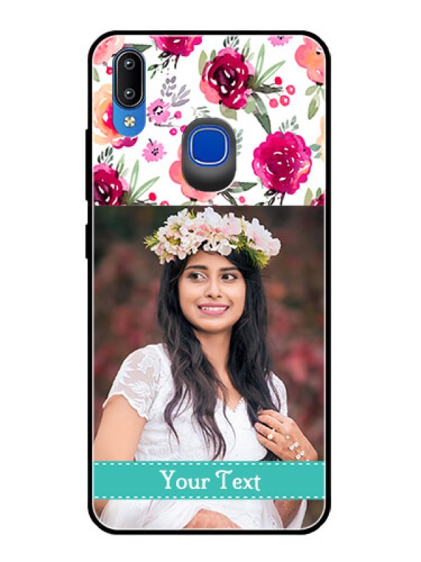 Custom Vivo Y91 Custom Glass Phone Case  - Watercolor Floral Design
