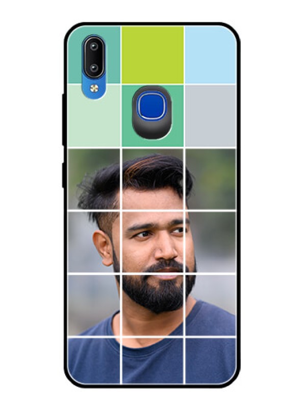 Custom Vivo Y91 Photo Printing on Glass Case  - with white box pattern 