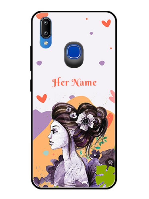 Custom Vivo Y91 Personalized Glass Phone Case - Woman And Nature Design