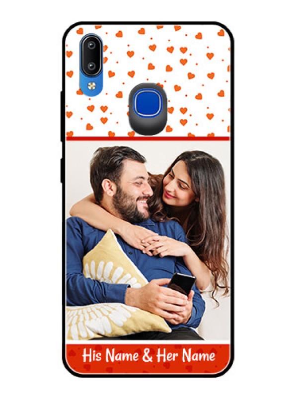 Custom Vivo Y93 Custom Glass Phone Case  - Orange Love Symbol Design