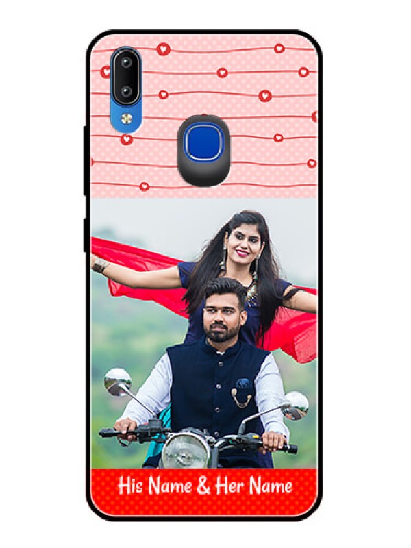 Custom Vivo Y93 Personalized Glass Phone Case  - Red Pattern Case Design