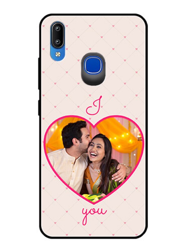 Custom Vivo Y93 Custom Glass Mobile Case  - Heart Shape Design