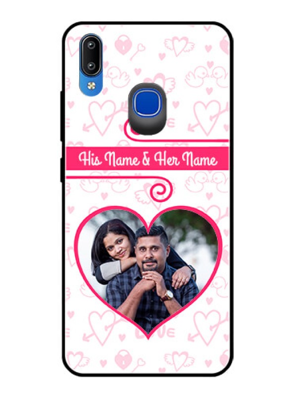 Custom Vivo Y93 Personalized Glass Phone Case  - Heart Shape Love Design