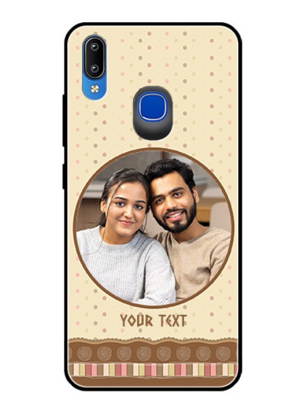 Custom Vivo Y93 Custom Glass Mobile Case  - Brown Dotted Mobile Case Design