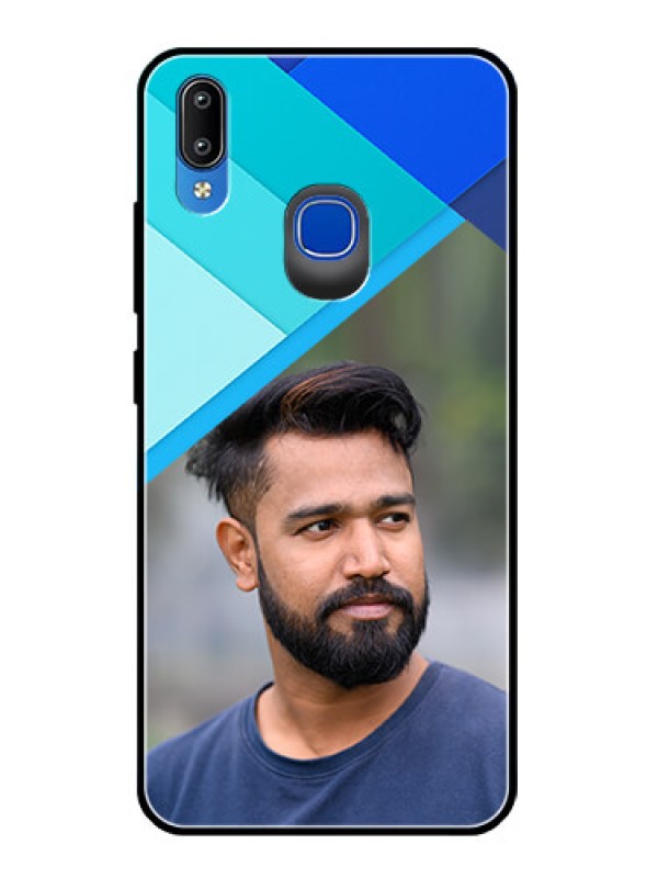 Custom Vivo Y93 Custom Glass Phone Case  - Blue Pattern Design