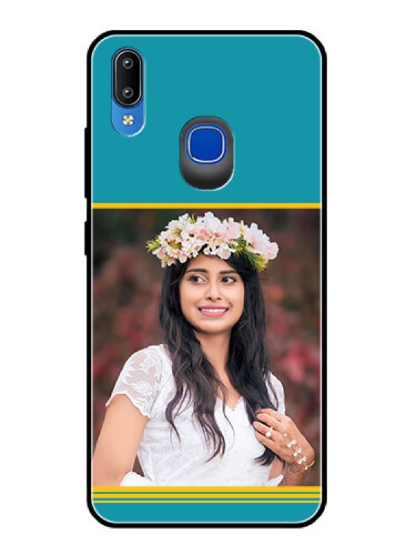 Custom Vivo Y93 Custom Glass Phone Case  - Yellow & Blue Design 