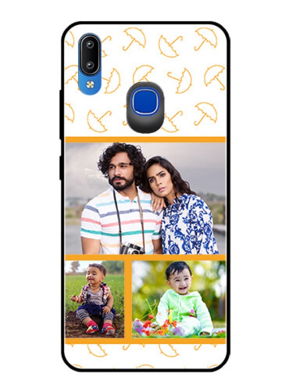 Custom Vivo Y93 Custom Glass Mobile Case  - Yellow Pattern Design