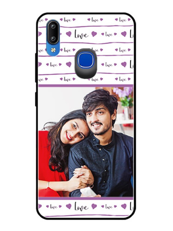 Custom Vivo Y93 Custom Glass Mobile Case  - Couples Heart Design
