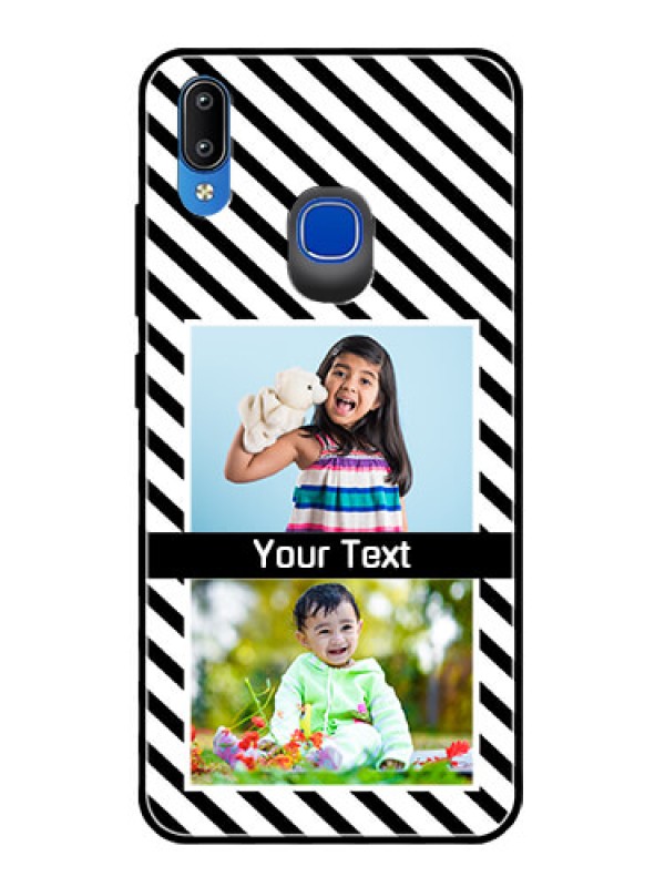Custom Vivo Y93 Photo Printing on Glass Case  - Black And White Stripes Design