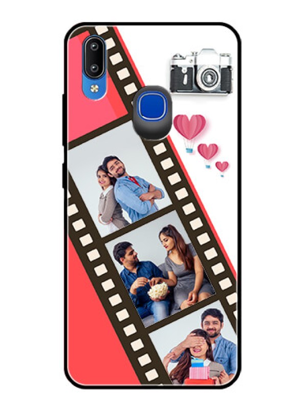 Custom Vivo Y93 Personalized Glass Phone Case  - 3 Image Holder with Film Reel