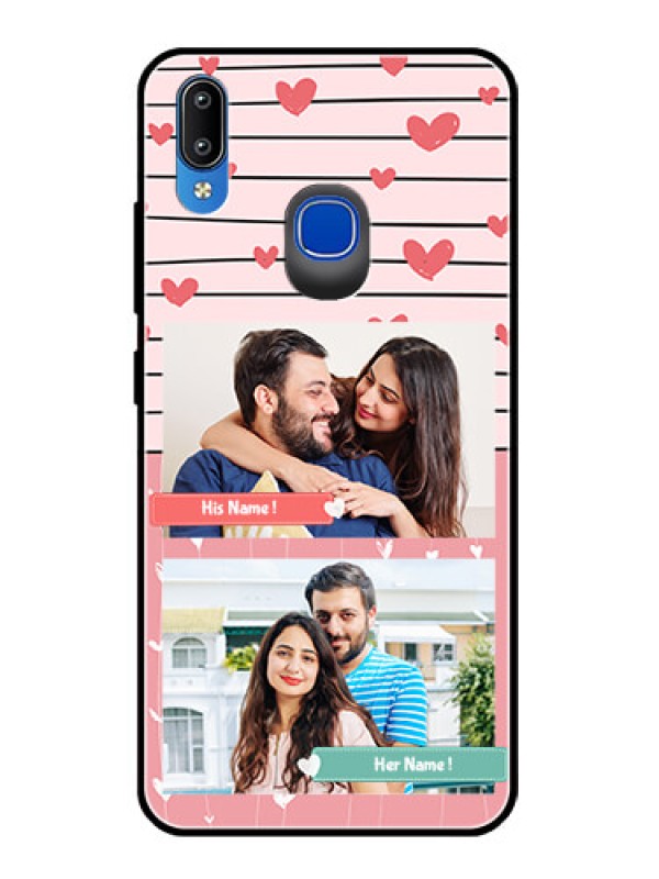 Custom Vivo Y93 Custom Glass Mobile Case  - Photo with Heart Design