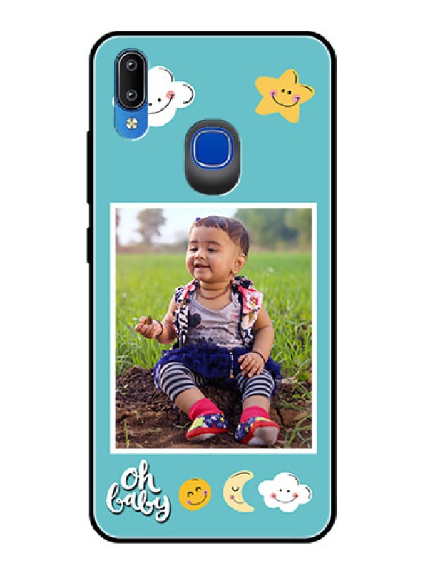 Custom Vivo Y93 Personalized Glass Phone Case  - Smiley Kids Stars Design