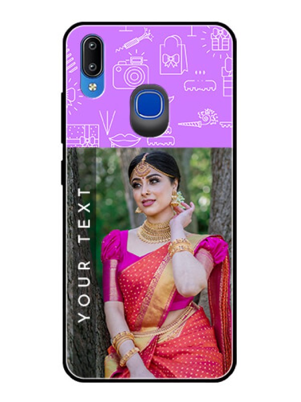 Custom Vivo Y93 Custom Glass Mobile Case  - Birthday Icons Design