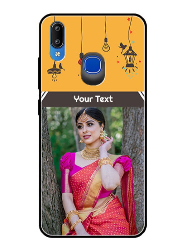 Custom Vivo Y93 Custom Glass Mobile Case  - with Family Picture and Icons 