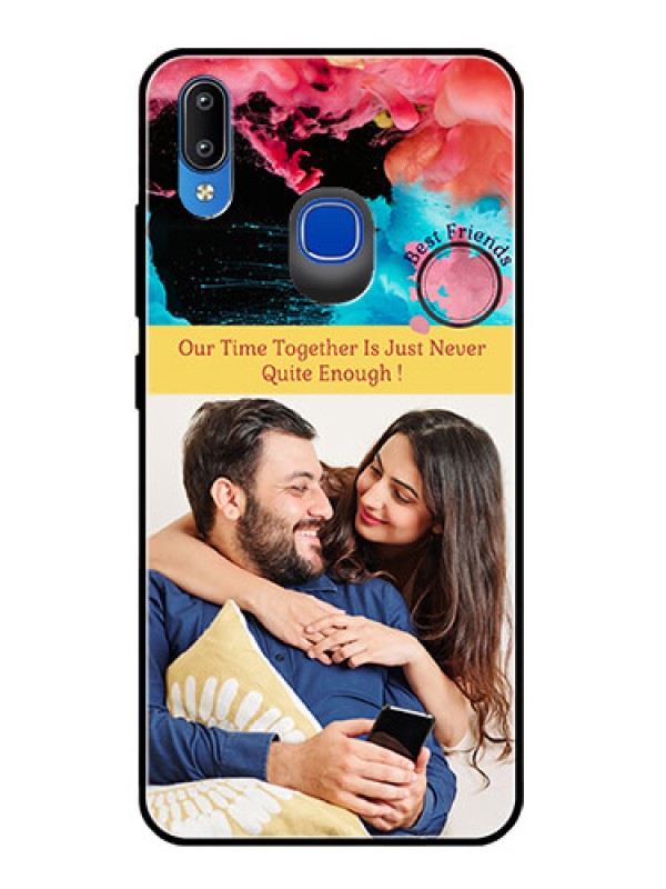 Custom Vivo Y93 Custom Glass Mobile Case  - Quote with Acrylic Painting Design