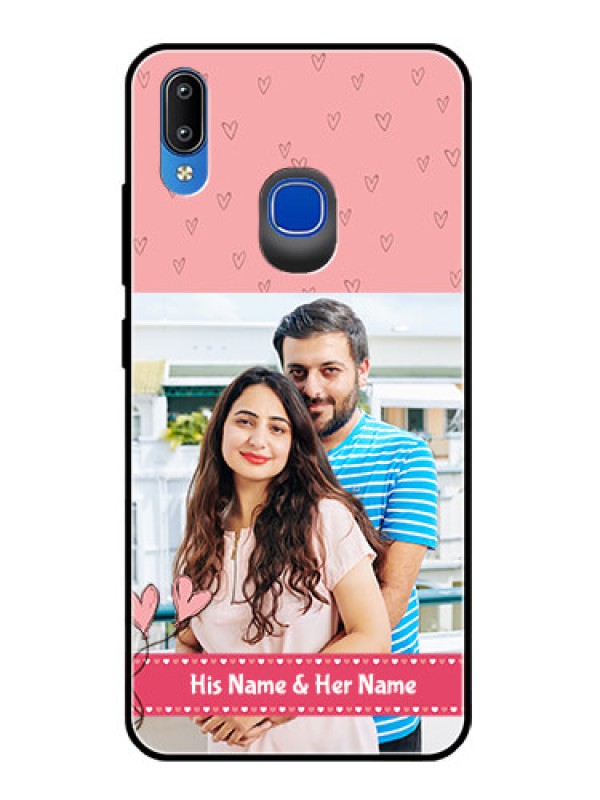 Custom Vivo Y93 Personalized Glass Phone Case  - Love Design Peach Color