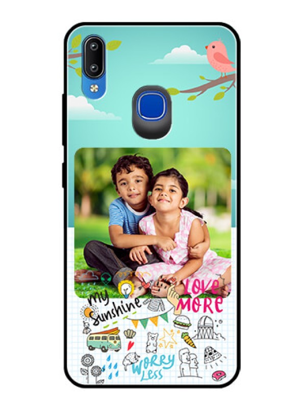 Custom Vivo Y93 Photo Printing on Glass Case  - Doodle love Design