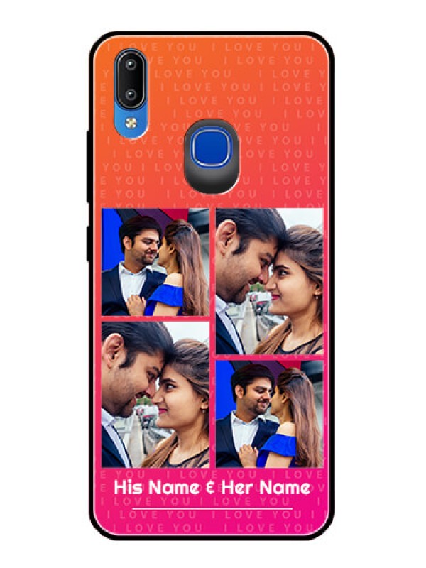 Custom Vivo Y93 Custom Glass Phone Case  - I Love You Pink Design