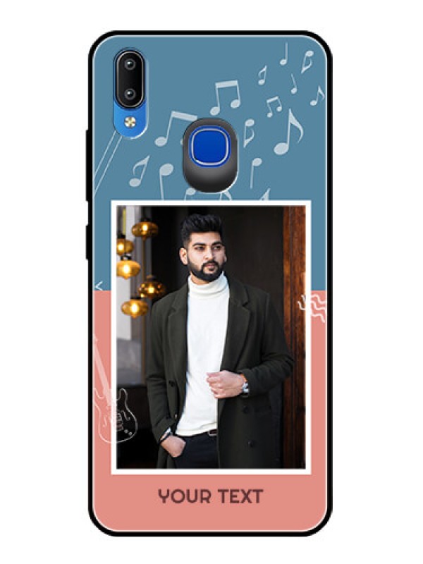 Custom Vivo Y93 Photo Printing on Glass Case  - with Color Musical Note Design