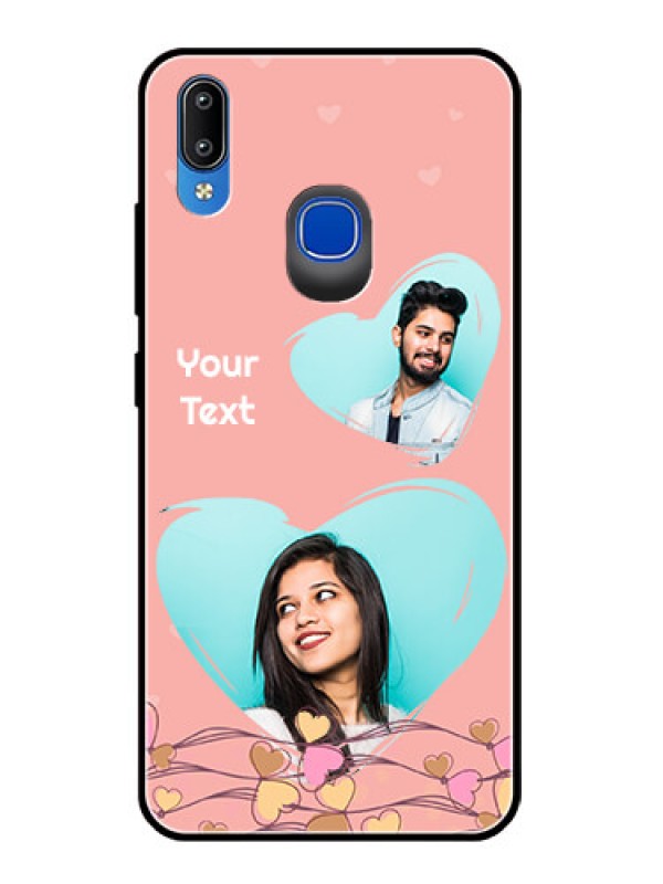 Custom Vivo Y93 Custom Glass Mobile Case  - Love Doodle Design