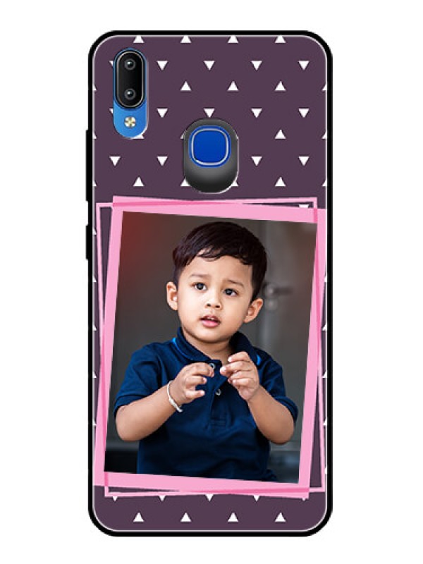 Custom Vivo Y93 Custom Glass Mobile Case  - Triangle Pattern Dotted Design