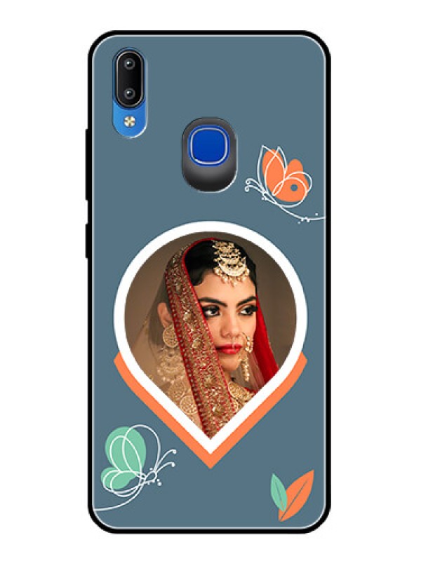 Custom Vivo Y93 Custom Glass Mobile Case - Droplet Butterflies Design