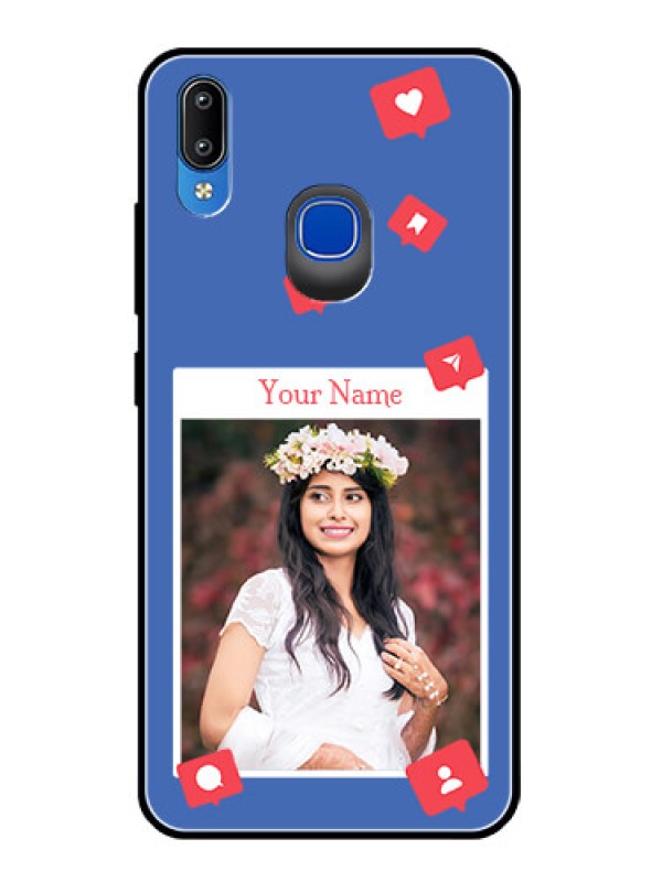 Custom Vivo Y93 Custom Glass Phone Case - Like Share And Comment Design