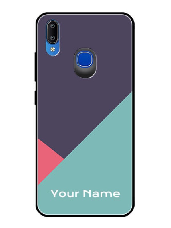 Custom Vivo Y93 Custom Glass Mobile Case - Tri Color abstract Design