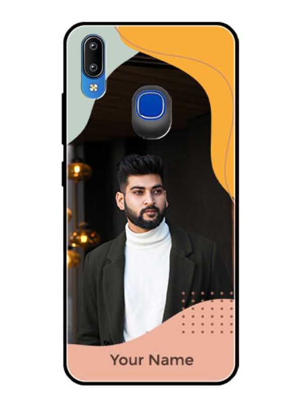 Custom Vivo Y93 Personalized Glass Phone Case - Tri-coloured overlay design