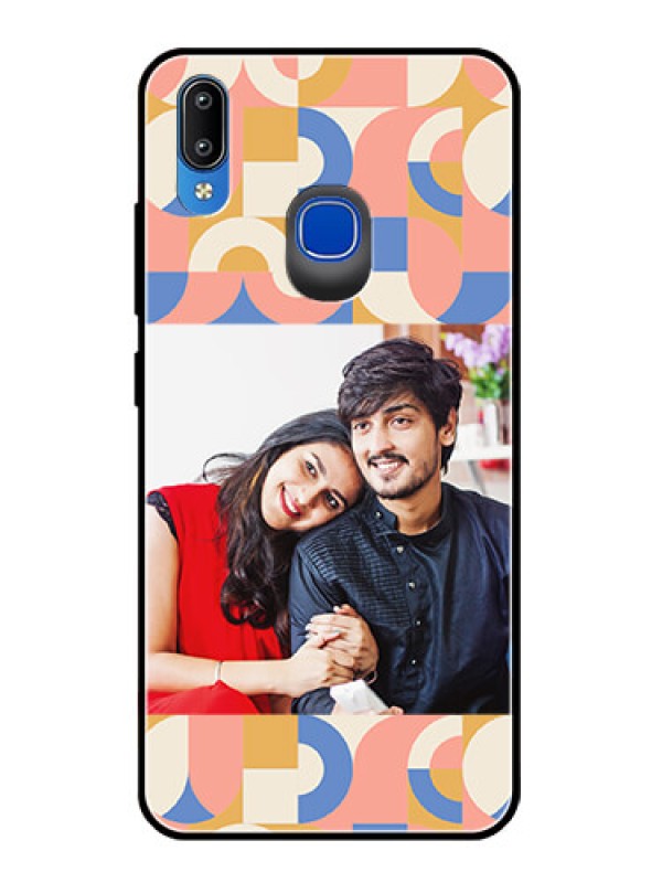 Custom Vivo Y93 Photo Printing on Glass Case - Semi-circle Maze Pattern Design