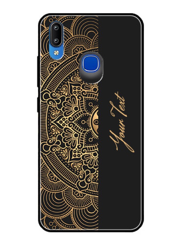 Custom Vivo Y93 Photo Printing on Glass Case - Mandala art with custom text Design