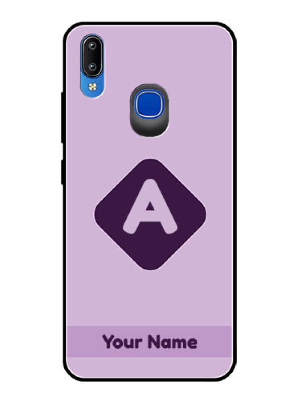 Custom Vivo Y93 Custom Glass Mobile Case - Custom Letter in curved badge Design