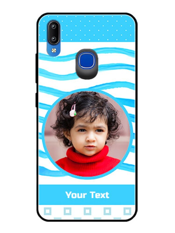 Custom Vivo Y95 Custom Glass Phone Case  - Simple Blue Case Design