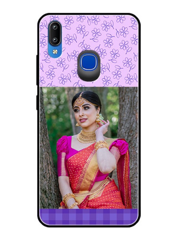 Custom Vivo Y95 Custom Glass Phone Case  - Purple Floral Design