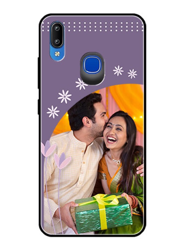 Custom Vivo Y95 Custom Glass Mobile Case  - Lavender flowers design 