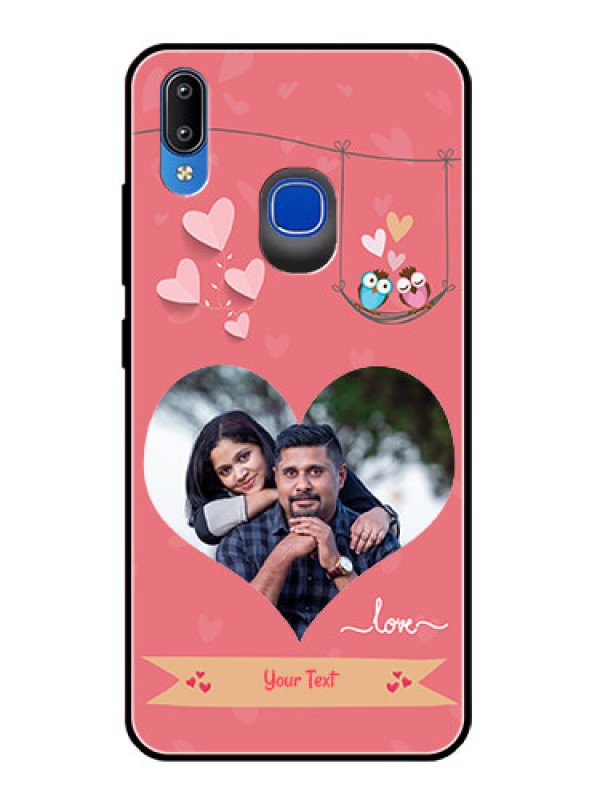 Custom Vivo Y95 Personalized Glass Phone Case  - Peach Color Love Design 