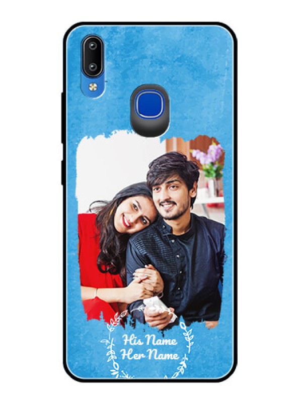 Custom Vivo Y95 Custom Glass Phone Case - Blue Color Vintage Design