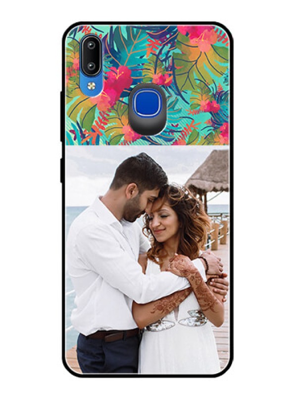 Custom Vivo Y95 Photo Printing on Glass Case  - Watercolor Floral Design