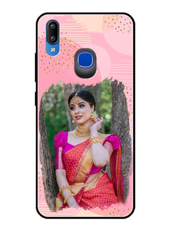 Custom Vivo Y95 Personalized Glass Phone Case  - Gold Glitter Splash Design