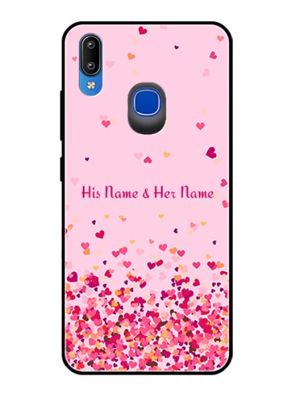 Custom Vivo Y95 Photo Printing on Glass Case - Floating Hearts Design
