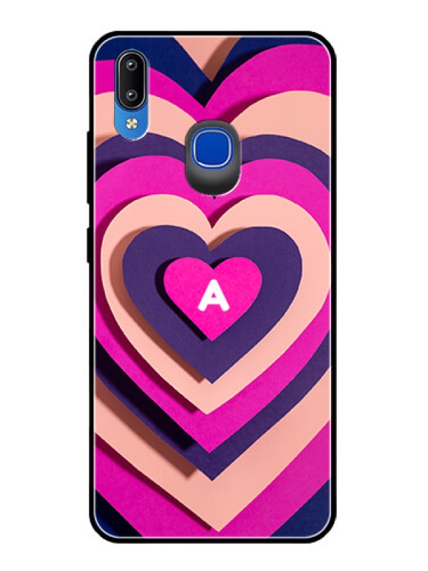 Custom Vivo Y95 Custom Glass Mobile Case - Cute Heart Pattern Design