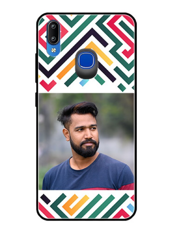 Custom Vivo Y95 Personalized Glass Phone Case - Colorful Maze Pattern Design