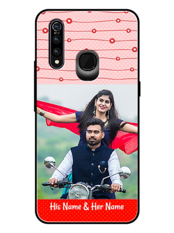 Custom Vivo Z1 Pro Personalized Glass Phone Case  - Red Pattern Case Design