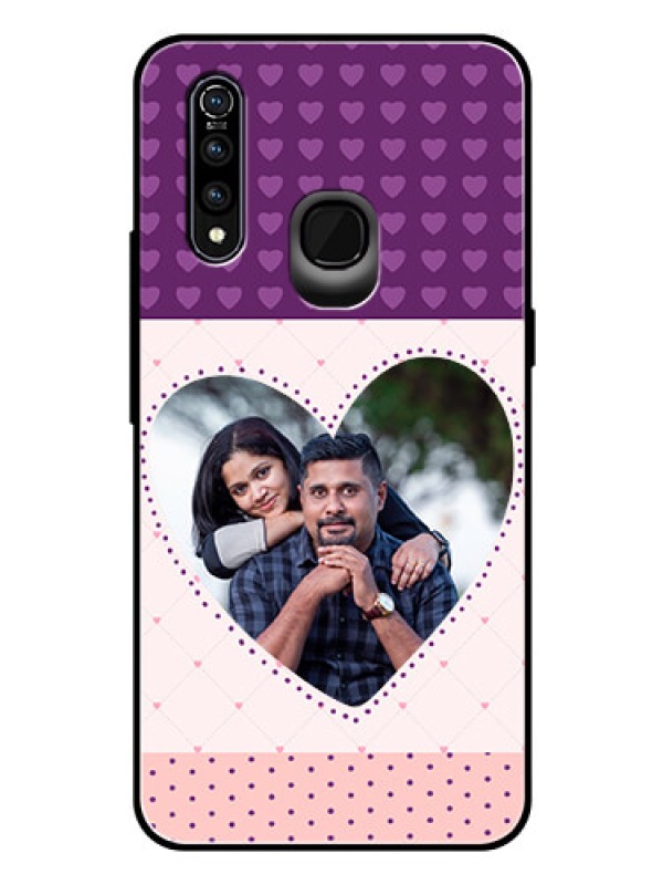 Custom Vivo Z1 Pro Custom Glass Phone Case  - Violet Love Dots Design