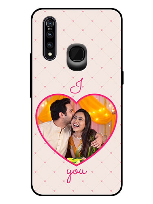 Custom Vivo Z1 Pro Custom Glass Mobile Case  - Heart Shape Design