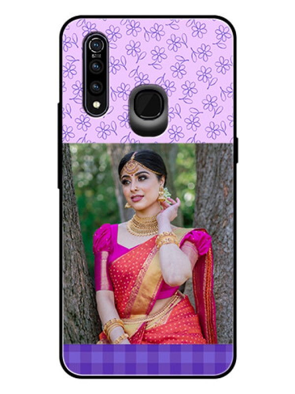 Custom Vivo Z1 Pro Custom Glass Phone Case  - Purple Floral Design