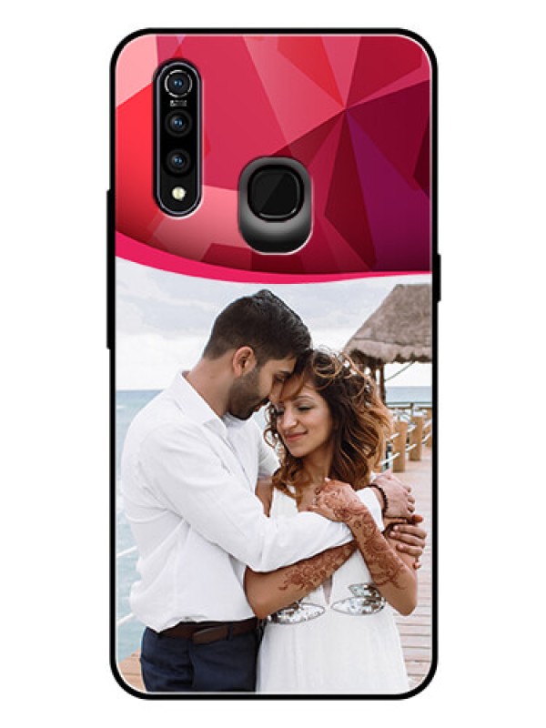 Custom Vivo Z1 Pro Custom Glass Mobile Case  - Red Abstract Design