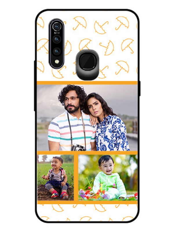 Custom Vivo Z1 Pro Custom Glass Mobile Case  - Yellow Pattern Design